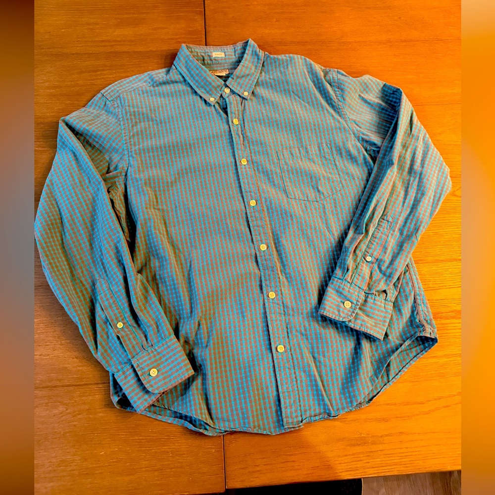 J Crew Mens  XLarge Slim Shirt Long Sleeve Collared Button Down